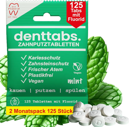 denttabs Zahnputztabletten der Klassiker 125 Stk im Beutel statt Tube