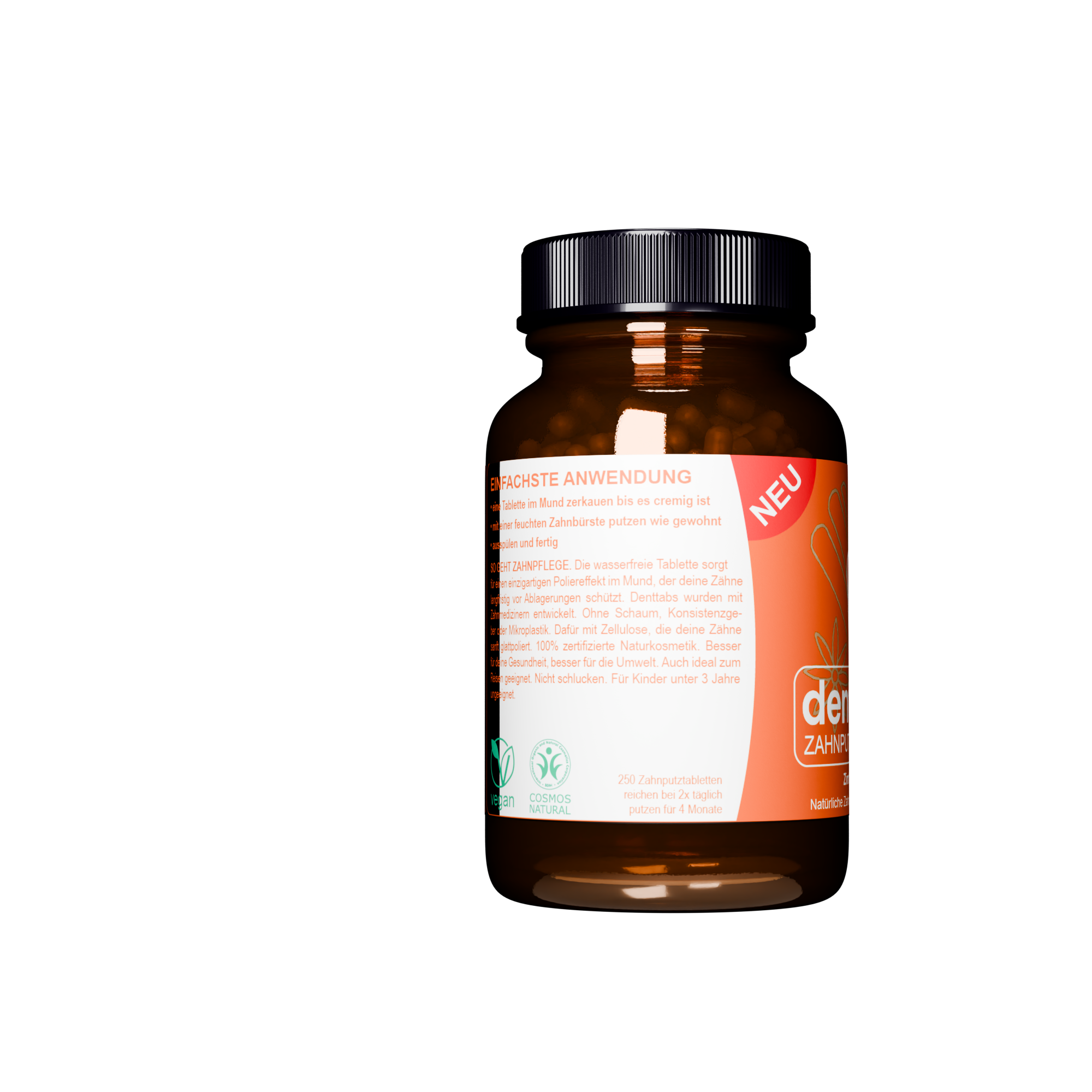 denttabs Zahnputztabletten Cinnamon xxl Glas fluoridfrei