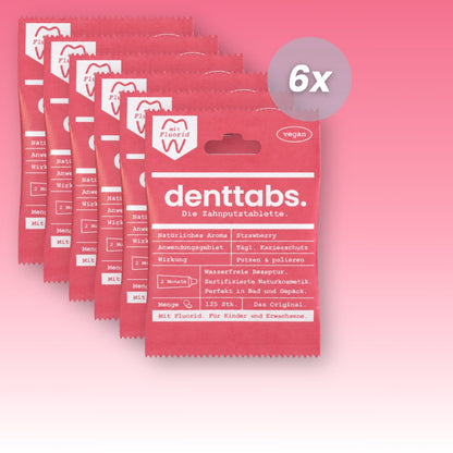 Denttabs Strawberry mit Fluorid Jahresvorrat