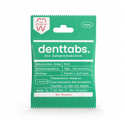 Denttabs Zahnputztabletten Mint mit Fluorid 125 Stk