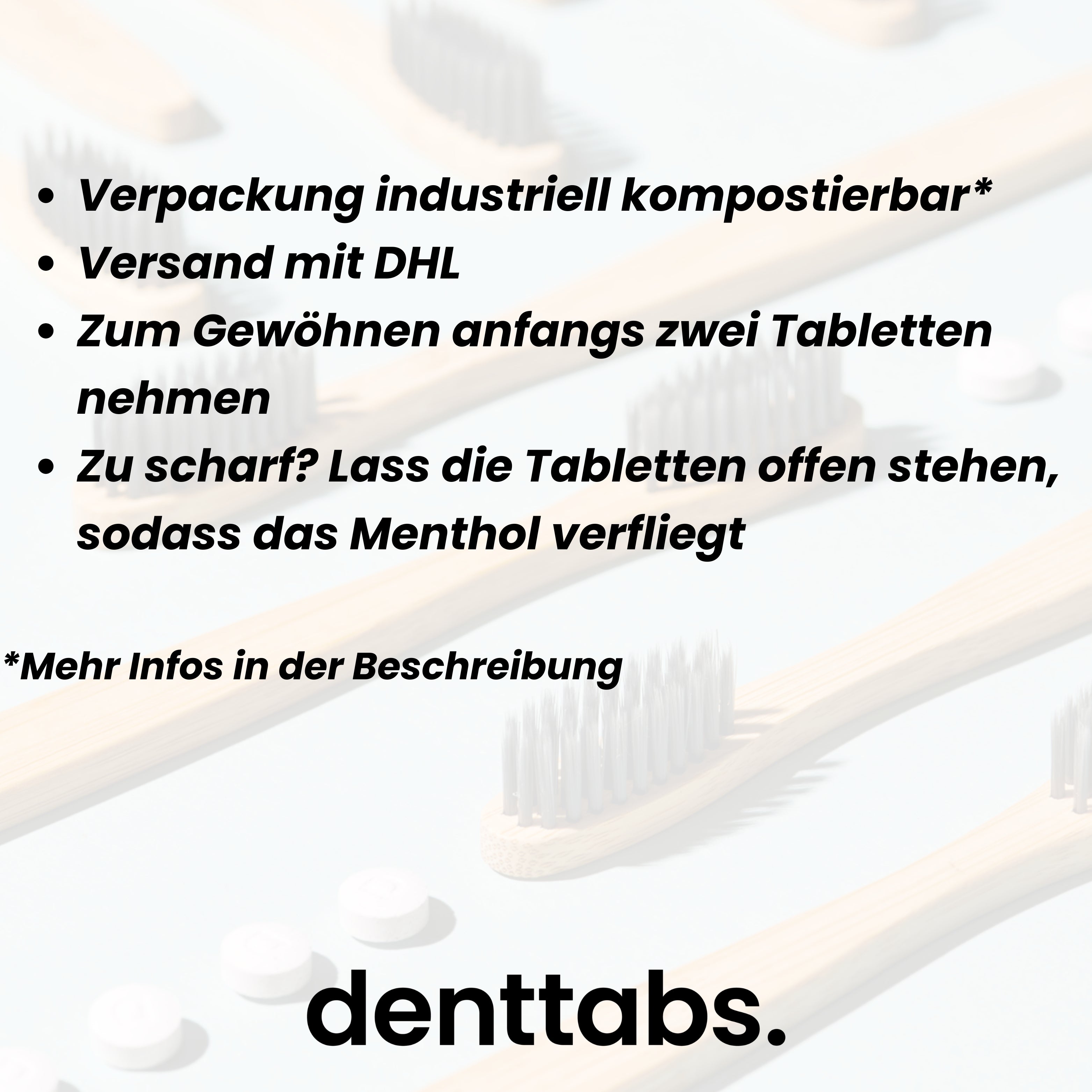 Denttabs Mint ohne Fluorid Jahresvorrat